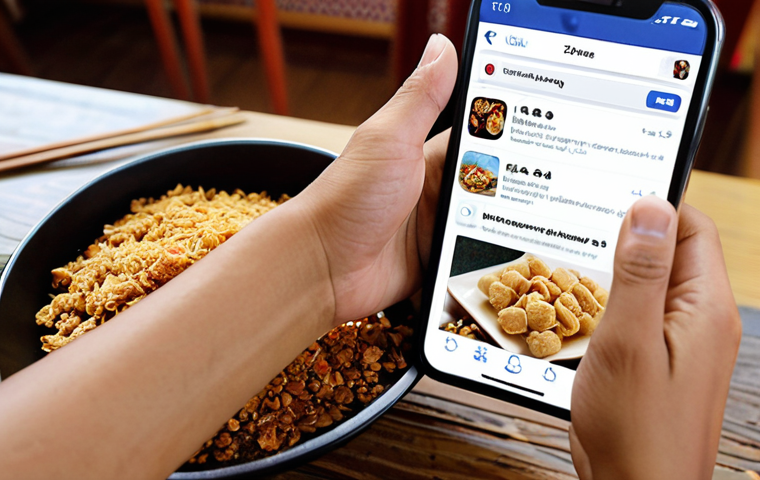 **

Prompt:  Decreasing social media engagement. A hand scrolling through a Facebook feed with mostly ignored posts. Focus on the lack of likes, shares, and comments.  Subtle Thai cultural elements in the background (e.g., a glimpse of Thai script or a traditional snack).

**